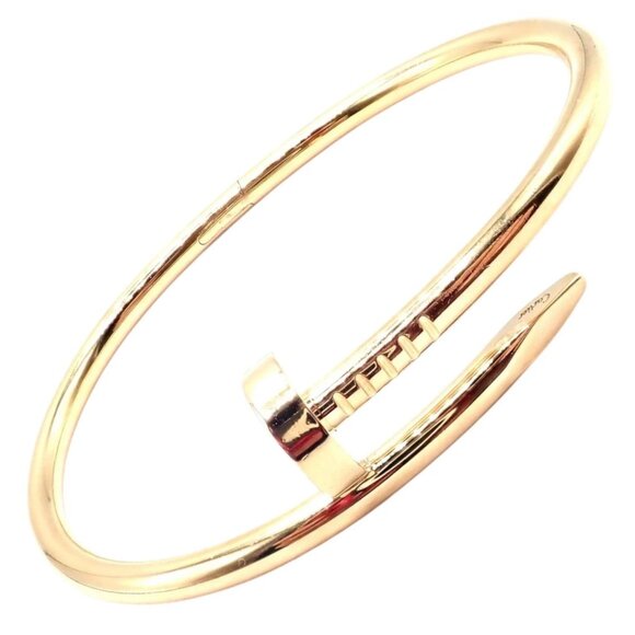 Cartier Juste un Clou Nail 18k Yellow Gold Bangle Bracelet Size 17 Paper - Picture 1 of 14